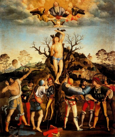 G Genga Martirio de San Sebastian Uffizi.jpg