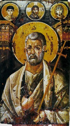 San Pedro, representado en un ícono encáustico del siglo VI, ubicado en el Monasterio de Santa Catalina del Monte Sinaí